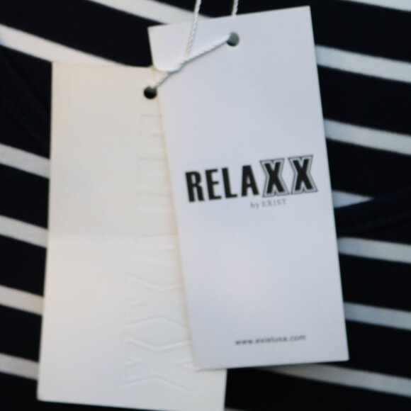 NEW Relaxx by Exist Plus Size Blue & White Stripes Cold Shoulder Dress Sz 3X - Picture 6 of 8